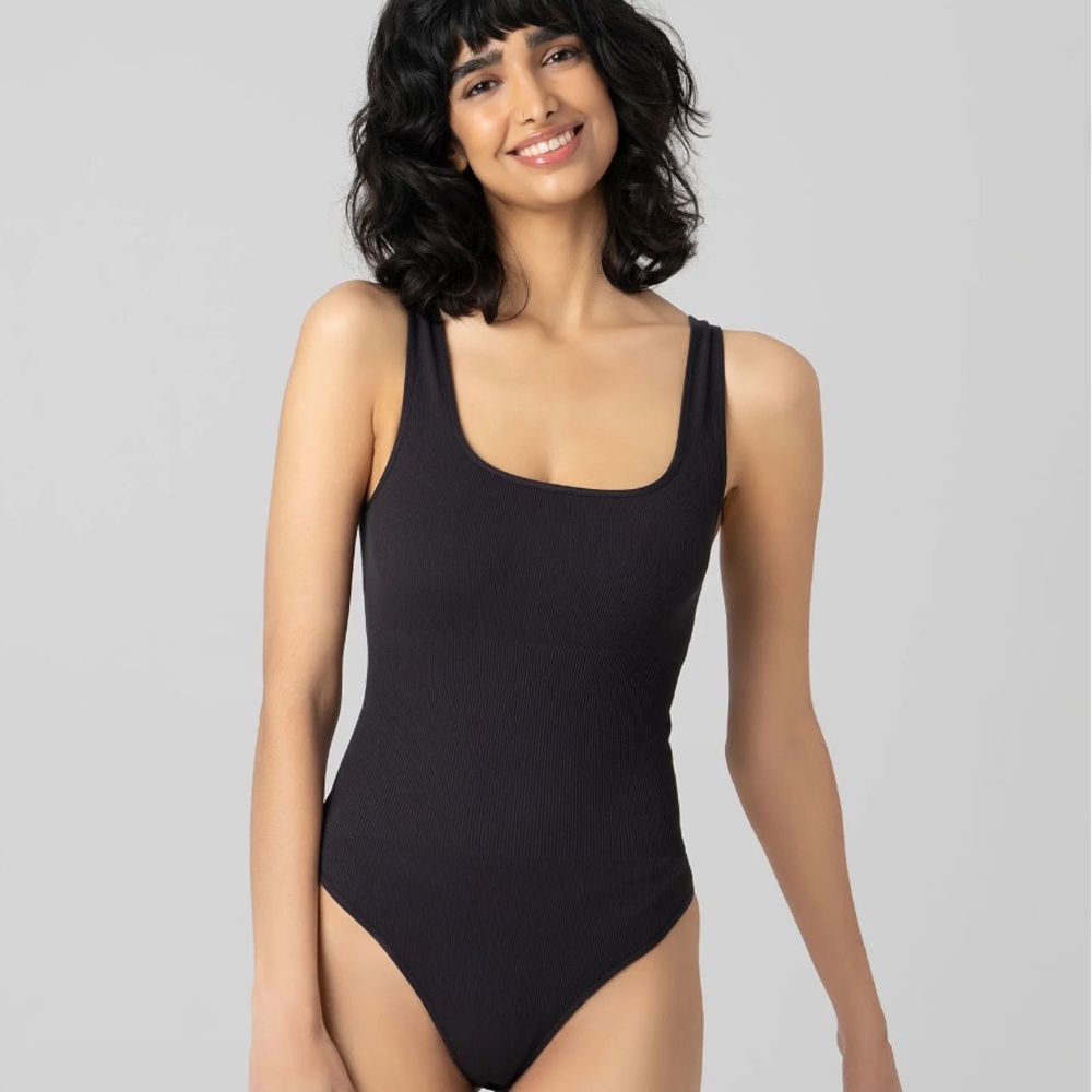 No Boundaries Black Ribbed Tank Bodysuit